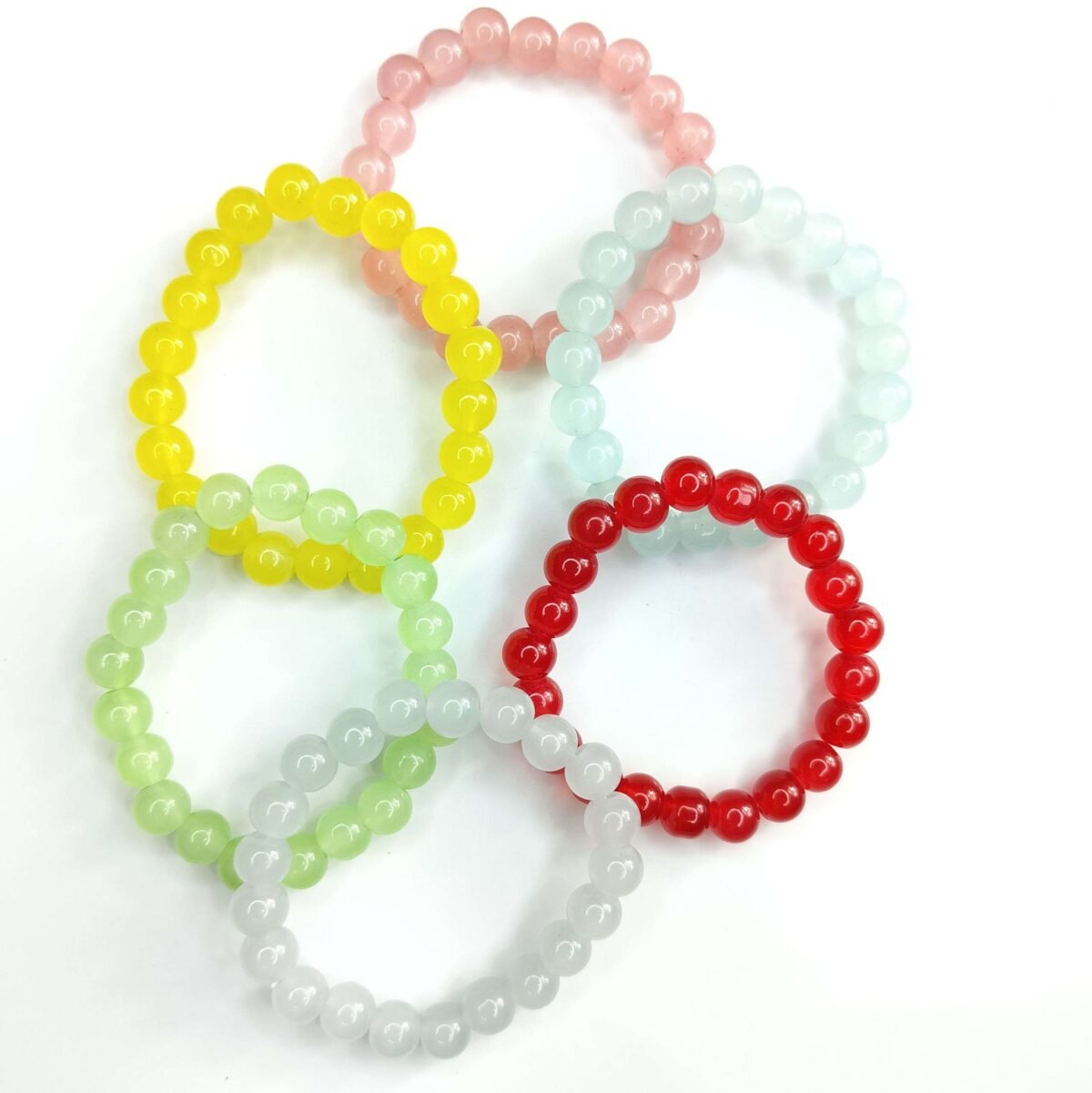 Vibrant Harmony Bracelets - Set of 6 Colorful Beaded Bracelets | Shree Pramukh Jewellery