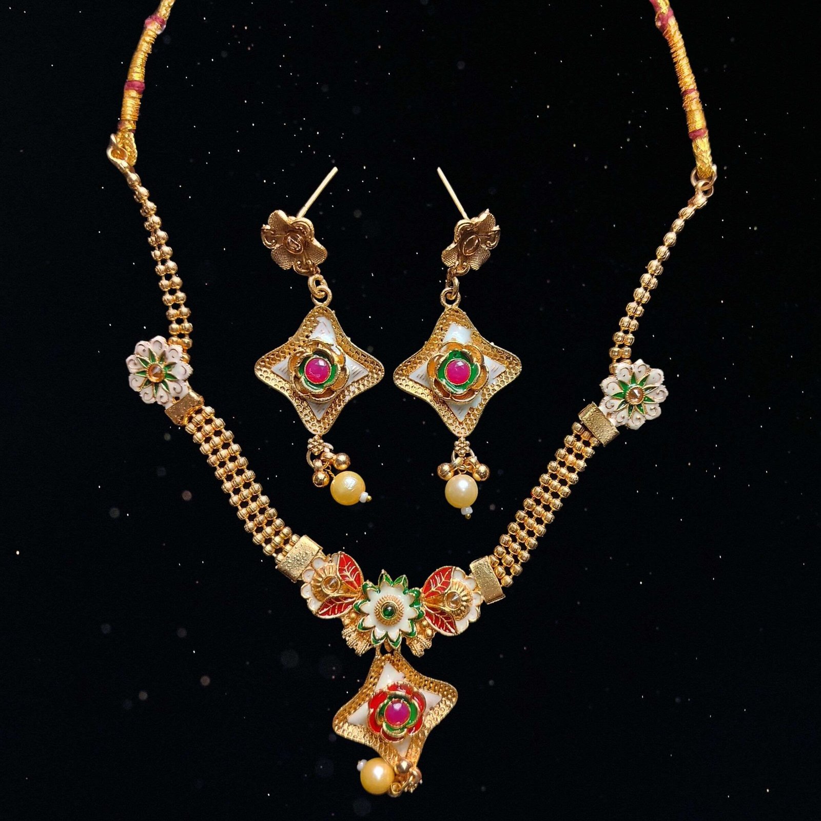 Blossom Radiance Set - Premium Necklace and Earring Set | Shree Pramukh Jewellery