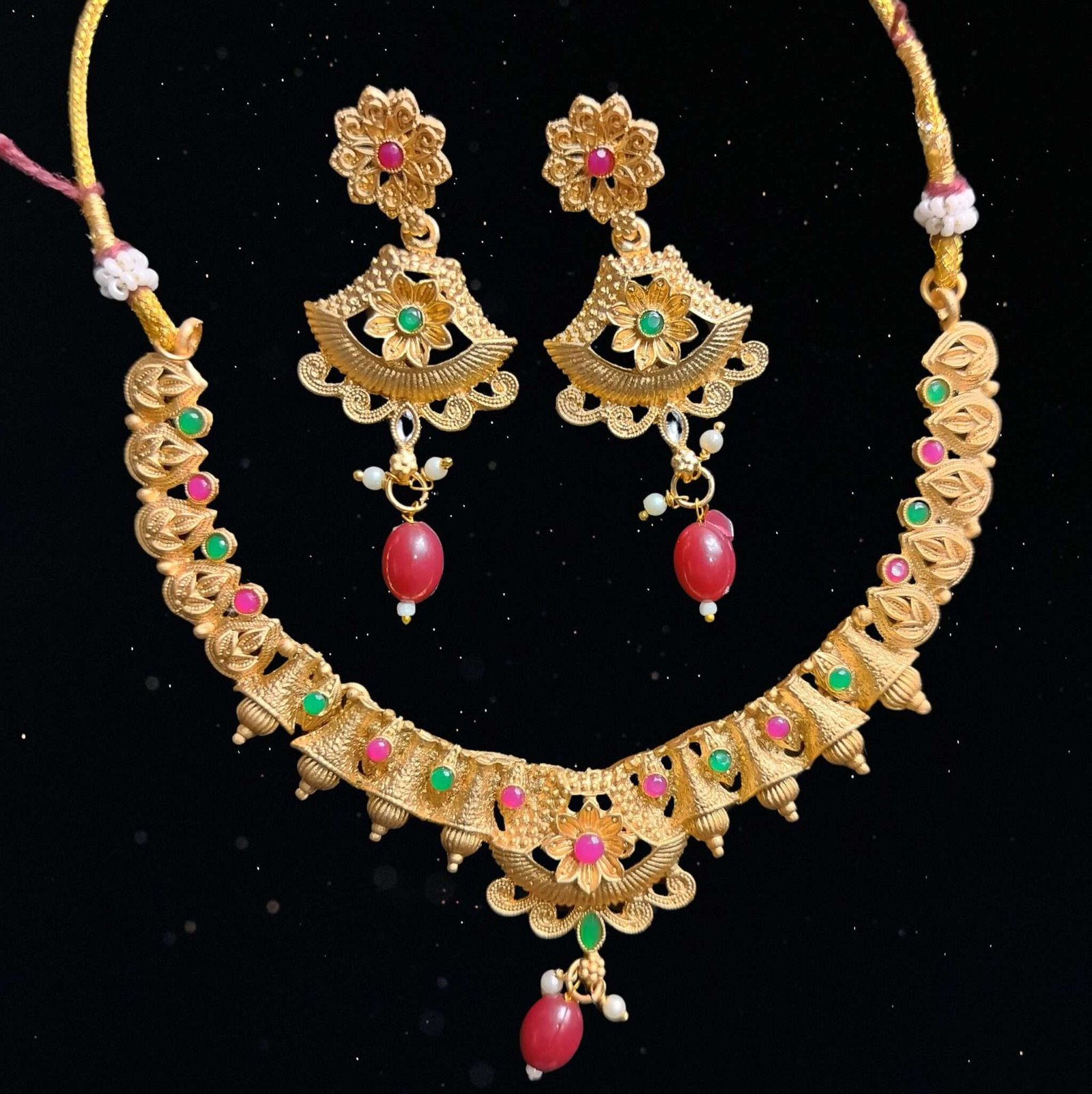 Rajwadi Necklace Set with Earrings