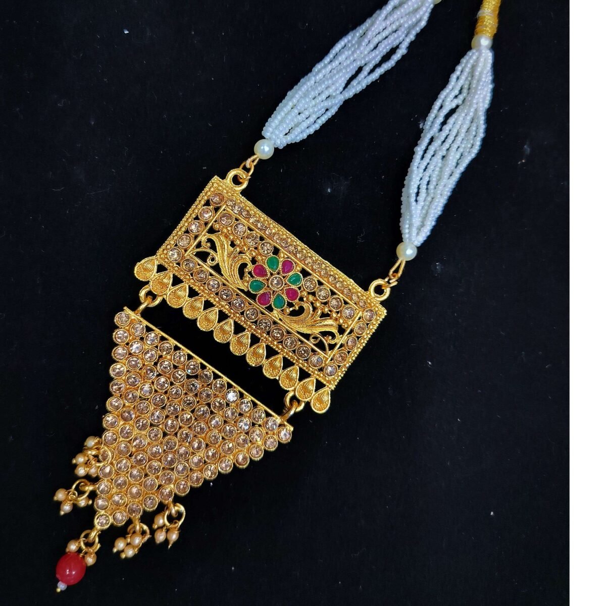 Radiant Peacock Treasure Necklace Set with Detailed Pendant | Shree Pramukh Jewellery